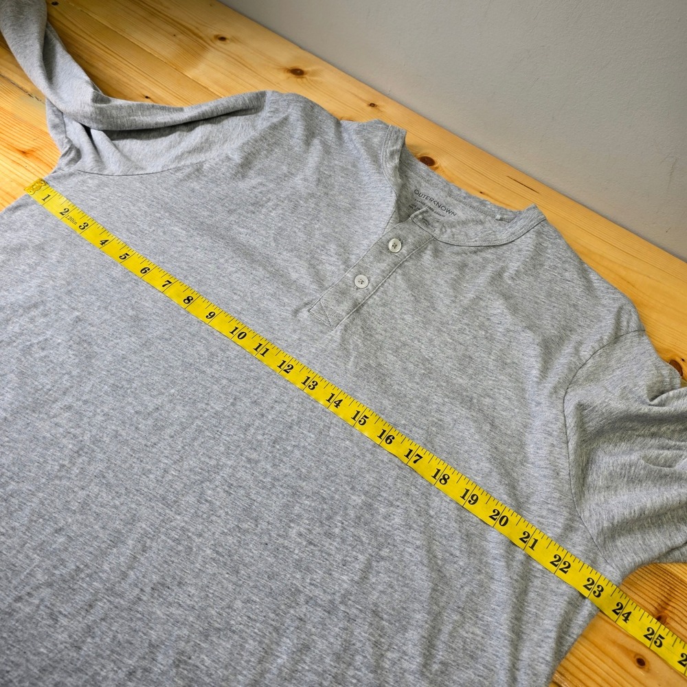 Outerknown Henley Shirt Mens XL Grey Organic Pima Cotton Long Sleeve Minimalist - Picture 9 of 12